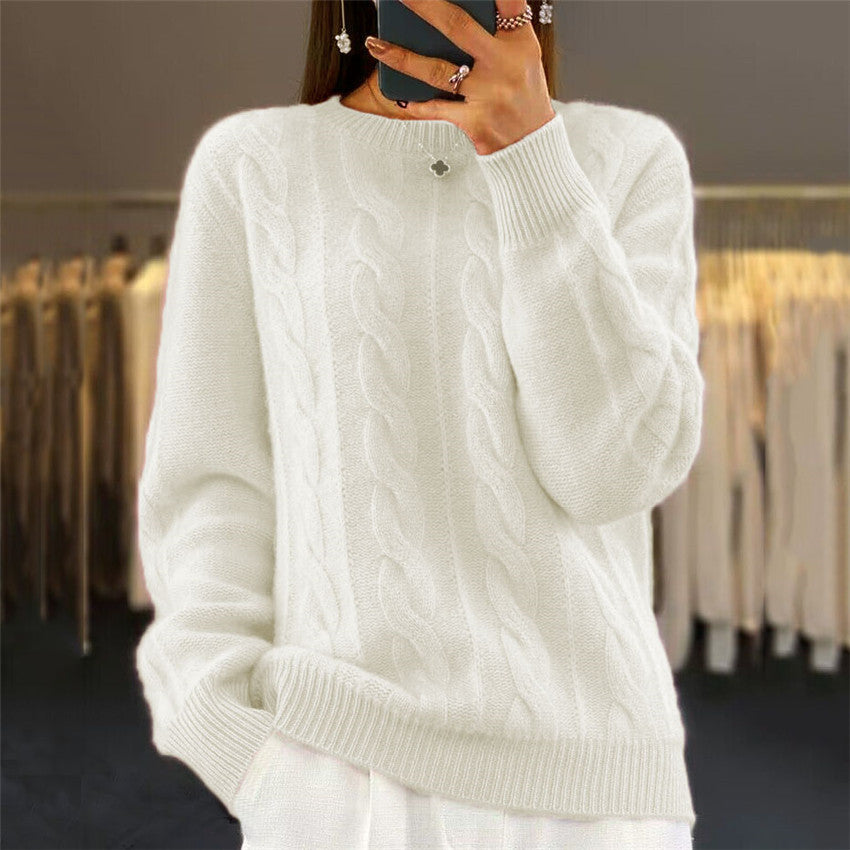 【S-3XL】🤩Nové podzimní a zimní retro pletené svetry s kulatým výstřihem, módní svetry 