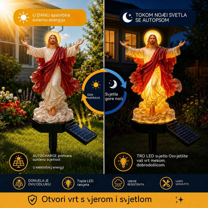 🔥 Vrtni kip Isusa na solarni pogon