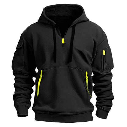 🔥🐏【S-5XL】Nová kolekce na podzim a zimu, kvalitní pánská mikina s kapucí, na zip, podšitá, dlouhý rukáv 3907829 